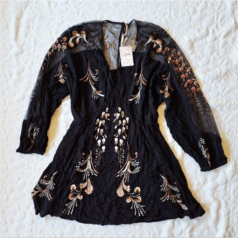 Free People Embroidered Dress Xsmall XS New